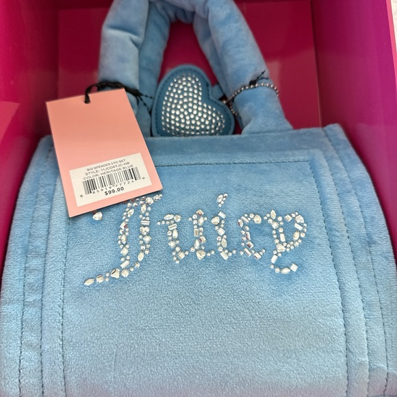 Juicy Couture Light Blue Handbag with Heart Charm - Picture 2 of 10